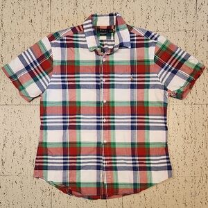 Polo Ralph Lauren Flannel Multi Color Button Down Short Sleeve Casual Shirt